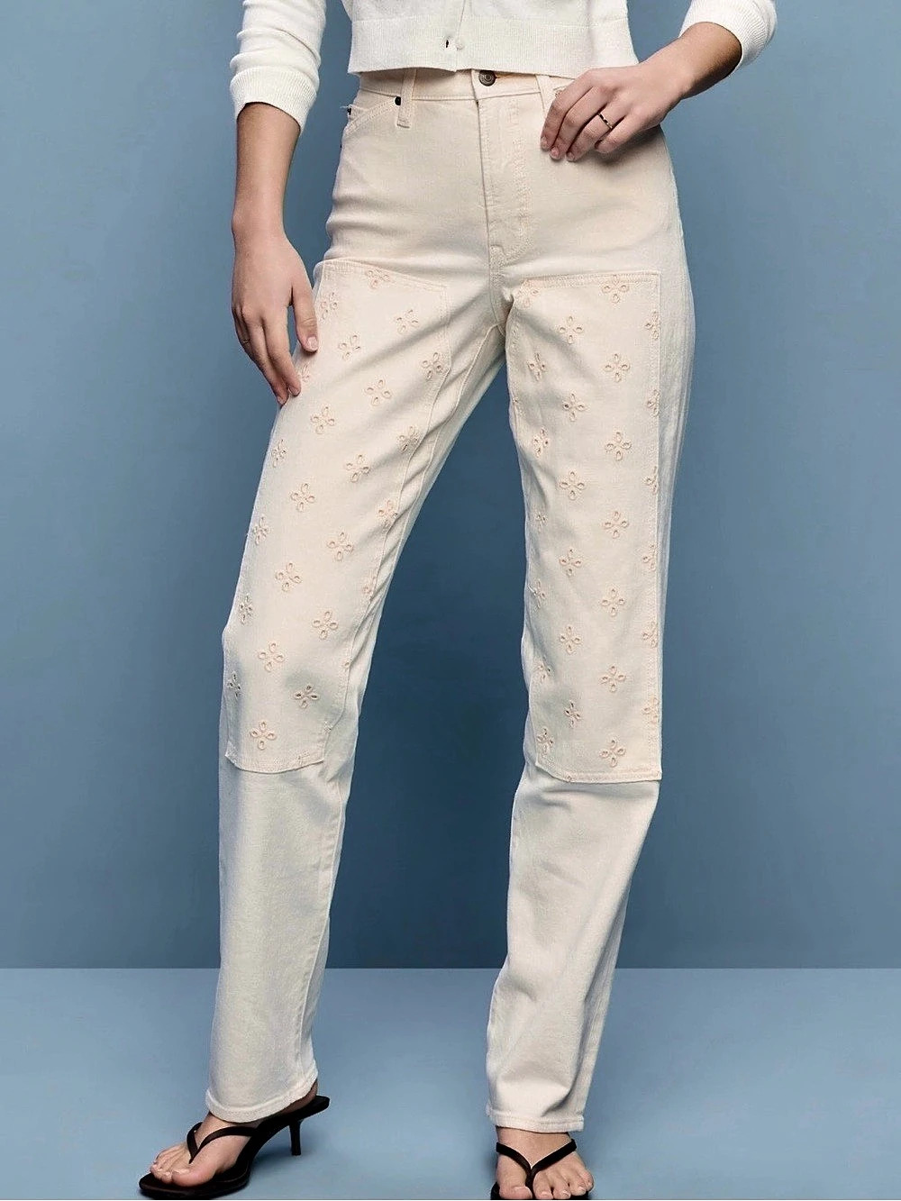 Old Navy *NEW* Floral Jeans in Cream